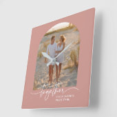 Blush Pink Together Typography Couple Valentine Vierkante Klok (Hoek)