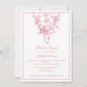 Blush Pink Toile de Jouy Bridal Shower Invitation Kaart (Voorkant)