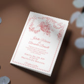 Blush Pink Toile de Jouy Paris Wedding Invitation