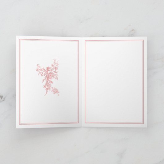 Blush Pink Toile de Jouy Paris Wedding Invitation (Binnen)