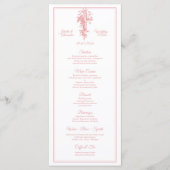 Blush Pink Toile de Jouy Wedding Menu Card (Voorkant)