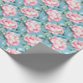 Blush Pink Trailing Peony bloemen Cadeaupapier (Hoek)