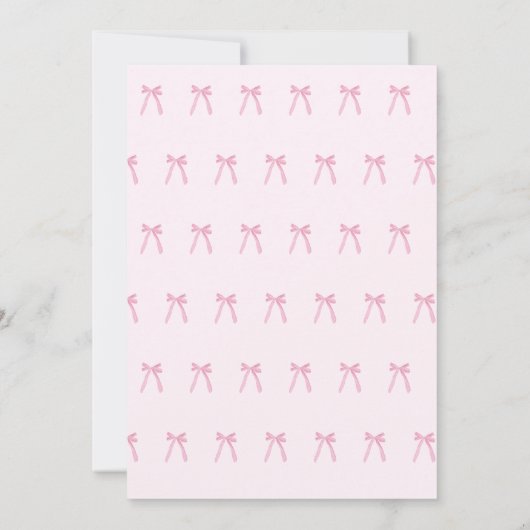 Blush Pink trendy Bow Ribbon Coquette Sweet 16  Kaart (Achterkant)