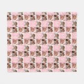 Blush Pink Trendy Fotocollage met Monogram Fleece Deken (Voorkant (Horizontaal))