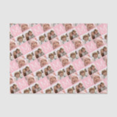Blush Pink Trendy Fotocollage met Monogram Tissuepapier (Voorkant)