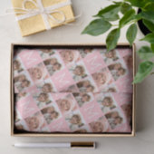 Blush Pink Trendy Fotocollage met Monogram Tissuepapier (Geschenk)