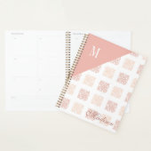 Blush Pink Trendy Geometrisch Monogram Planner (Display)