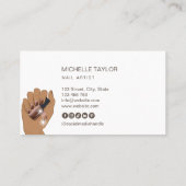 Blush Pink Trendy Glitter Modern Nail Artist Busi Visitekaartje (Achterkant)