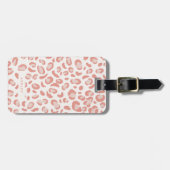 Blush Pink Trendy Leopard Pattern Bagagelabel (Voorkant horizontaal)
