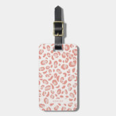 Blush Pink Trendy Leopard Pattern Bagagelabel (Voorkant verticaal)