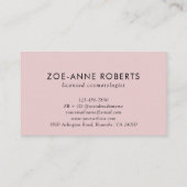 Blush Pink Trendy Letter Z Monogram Hair Makeup Visitekaartje (Achterkant)
