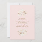 Blush Pink Tropical 1st Birthday Invitation Kaart (Achterkant)