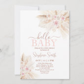 Blush Pink Tropical Desert Baby shower Invitation Kaart (Voorkant)
