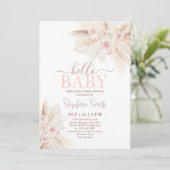 Blush Pink Tropical Desert Baby shower Invitation Kaart (Staand voorkant)