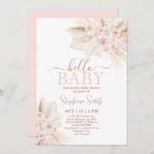 Blush Pink Tropical Desert Baby shower Invitation