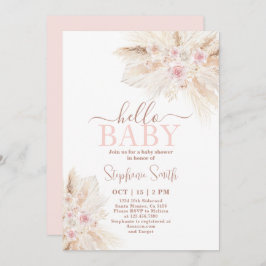 Blush Pink Tropical Desert Baby shower Invitation Kaart