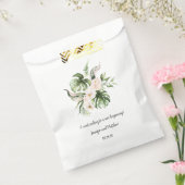 Blush Pink Tropical Floral Wedding Favor Bedankzakje (Gezegeld)