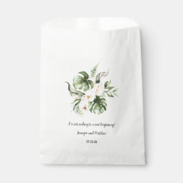 Blush Pink Tropical Floral Wedding Favor Bedankzakje