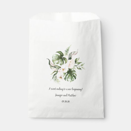 Blush Pink Tropical Floral Wedding Favor Bedankzakje (Voorkant)