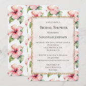 Blush Pink Tropical Hibiscus Floral Vrijgezellenfe Kaart (Voorkant / Achterkant)