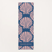 Blush Pink Tropical Seashells Custom Yogamat (Voorkant)