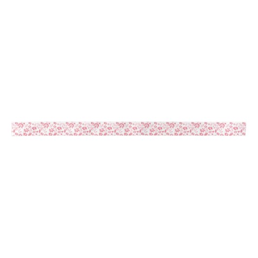  Blush Pink Tropical Spring Flowers Satijnen Lint (Voorkant)