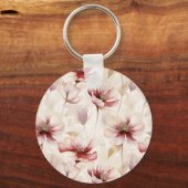 Blush Pink Tulpen Bloemen Sleutelhanger (Achterkant)