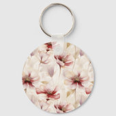 Blush Pink Tulpen Bloemen Sleutelhanger (Achterkant)