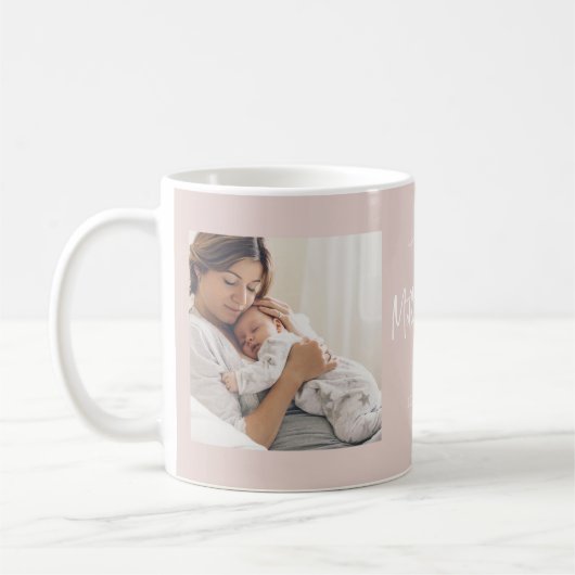 Blush Pink | Twee fotoscript Happy Moederdag Koffiemok (Links)