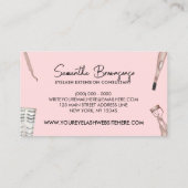 Blush Pink Tweezer Curler Extensions Eyelash Visitekaartje (Achterkant)