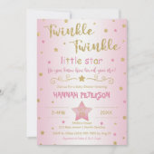 Blush Pink Twinkle Twinkle Little Star Baby shower Kaart (Voorkant)