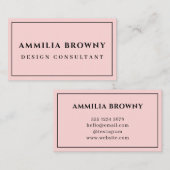 Blush pink typografie | Elegant Chic Vrouwelijk Visitekaartje (Voorkant / Achterkant)