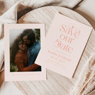 Blush Pink Typography Wedding Save The Date