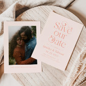Blush Pink Typography Wedding Save The Date