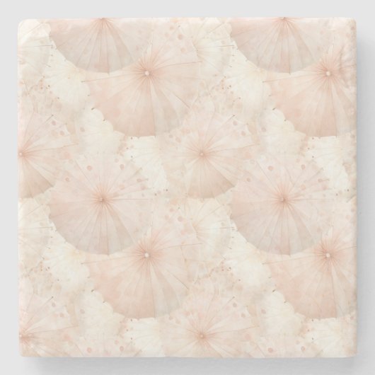 Blush Pink Umbrellas Stenen Onderzetter (Voorkant)