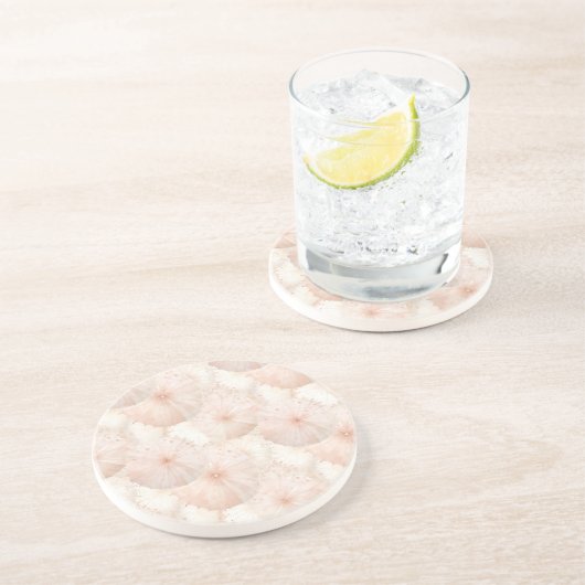 Blush Pink Umbrellas Zandsteen Onderzetter (Zijkant)