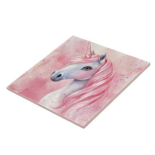 Blush Pink Unicorn Tegeltje (Zijkant)