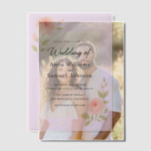 Blush pink vellum uitnodiging (Offset (Koppel))