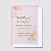 Blush pink vellum uitnodiging (Offset)