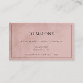 Blush Pink Velvet Textuur Elegant Bedrijf Visitekaartje (Achterkant)