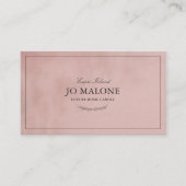 Blush Pink Velvet Textuur Elegant Bedrijf Visitekaartje (Voorkant)