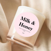 Blush Pink Verpakking Kaars Merk Handgemaakt Ronde Sticker