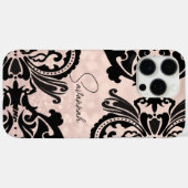 Blush Pink Victoriaans Bloemen Damask Case-Mate iPhone Case (Achterkant (horizontaal))