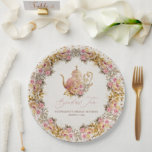 Blush Pink Vintage Floral Teapot Bridal Shower Tea Papieren Bordje<br><div class="desc">Add a beautiful and elegant touch to your celebration with these Blush Pink Floral Teapot Bridal Tea Paper Plates, perfect for a charming tea party bridal shower or bridal tea celebration. The design features a romantic vintage teapot surrounded by delicate blush roses, soft greenery, and gold botanical accents arranged in...</div>