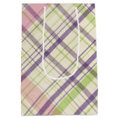 Blush Pink Violet Paars Lime Green Tartan Patroon Medium Cadeauzakje (Achterkant)