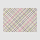 Blush Pink Violet Paars Lime Green Tartan Patroon Tissuepapier (Voorkant)