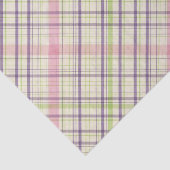 Blush Pink Violet Paars Lime Green Tartan Patroon Tissuepapier (Detail)