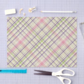 Blush Pink Violet Paars Lime Green Tartan Patroon Tissuepapier (Craft)