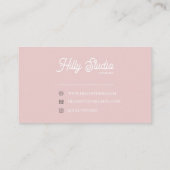 Blush Pink visitekaartje, bewerkbare afdrukken Visitekaartje (Achterkant)