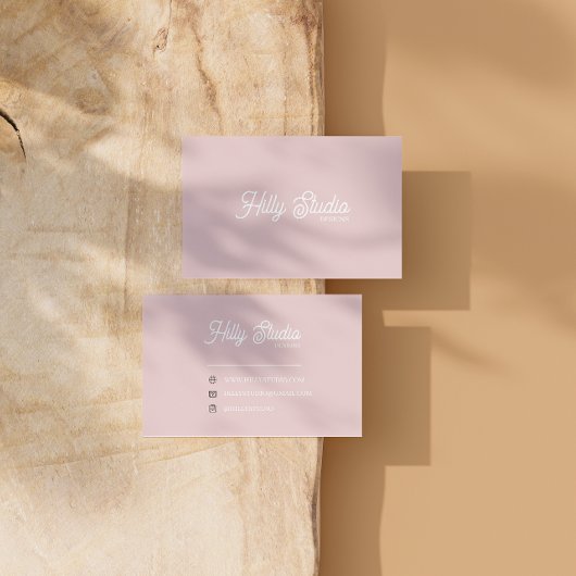 Blush Pink visitekaartje, bewerkbare afdrukken Visitekaartje